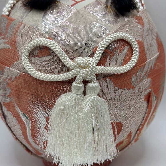 Vintage 9″ Hime Daruma Roly‑Poly Wedding Doll - Princess Daruma in Glass Dome - Picture 4 of 16